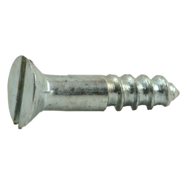 Midwest Fastener Wood Screw, #4, 1/2 in, Zinc Plated Steel Flat Head Slotted Drive, 60 PK 62044 - main